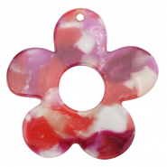 Resin pendants flower Multicolor Pink