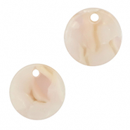 Resin pendants 12mm Pearl White-Pink