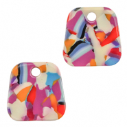 Resin pendants trapezium Multicolor Confetti