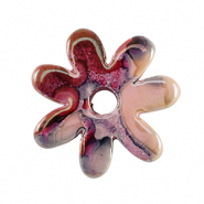 DQ greek ceramic beads flower Rose-Black