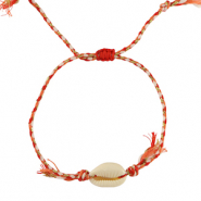 Ready-made Bracelets Cowrie Red-Orange-Gold