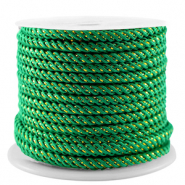 Trendy cord 3mm Emerald Green-Gold