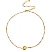 Stainless steel anklets heart Gold
