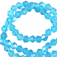 Top faceted beads bicone 6mm Azure Turquoise Blue