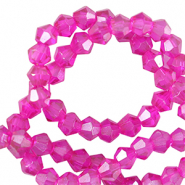 Top faceted beads bicone 6mm Neon Pink