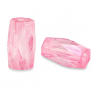 Top faceted beads tube Peonia Pink