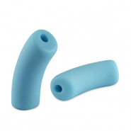 Acrylic tube beads matt Blue