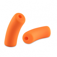 Acrylic tube beads matt Neon Orange