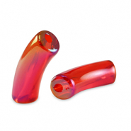 Acrylic tube beads Red-AB Coating