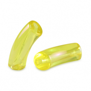 Acrylic tube beads Freesia Yellow-AB Coating