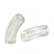 Acrylic tube beads Transparent-AB Coating