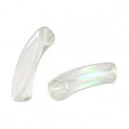 Acrylic tube beads Transparent-AB Coating