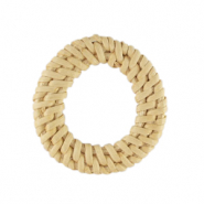 Rattan pendants 40mm Natural White
