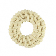 Rattan pendants 35mm Natural White