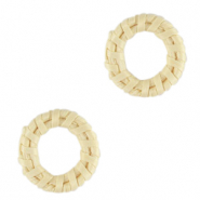 Rattan pendants 24mm Natural White