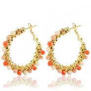 Stainless steel earrings facet Orange-Gold