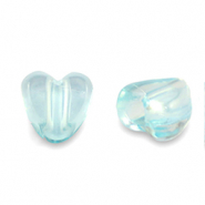 Acrylic beads heart Transparent Turquoise Blue