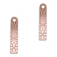 Statement charms bar flower Metallic Light Pink