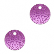 Statement charms flower 16mm Metallic Lilac Purple