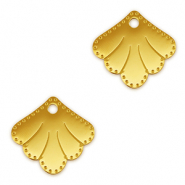 Stainless steel charms connector shell Gold