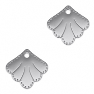 Stainless steel charms connector shell Silver
