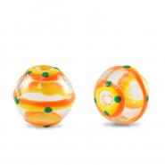 Hand-painted glass beads 14mm Transparent-Yellow Orange