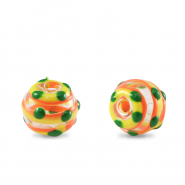 Hand-painted glass beads 8mm Transparent-Yellow Orange