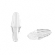 Acrylic beads oval faceted Transparent