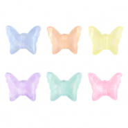 Acrylic beads butterfly Multicolour Transparant AB