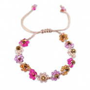 Top faceted Anklets flower Multicolour-Topaz Brown