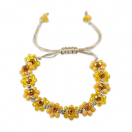 Top faceted Anklets flower Multicolour Yellow-Topaz Brown