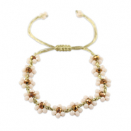 Top faceted Anklets flower Lotus Pink-Topaz Brown