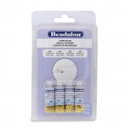 Beadalon Crimp Bead Variety Pack (0.8mm, 1.3mm, 1.5mm, 1.8mm) Gold