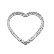 Stainless steel charms heart Silver