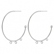 Stainless steel earrings / earpin creole Silver