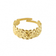 Stainless steel rings with loop Gold