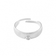 Stainless steel rings with loop Silver