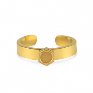 Birthstones ring with setting for SS16 flat back Stainless Steel Gold