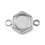 Birthstones charm with setting for SS16 flat back Stainless Steel Silver