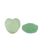 Natural stone beads Milky Quartz heart Green
