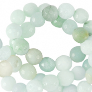 Natural stone beads Chalcedony (Quartz) 4mm faceted polished Turquoise Blue