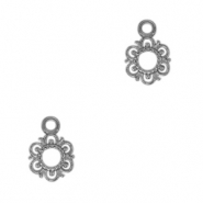 Stainless steel charms flower Antique Silver