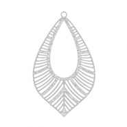 Stainless steel charms bohemian leaf Silver