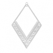 Stainless steel charms bohemian rhombus Silver
