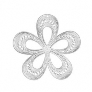 Stainless steel charms bohemian flower Silver