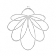 Stainless steel charms bohemian flower Silver