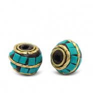 Bohemian beads Turquoise-Antique Gold