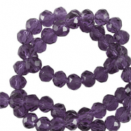 Top faceted beads 6x4mm disc Eminence Purple