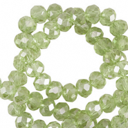 Top faceted beads 4x3mm disc Malachy Green-Pearl Shine Coating