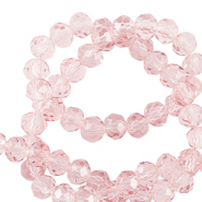 Top faceted beads 4x3mm disc Peachy Pink